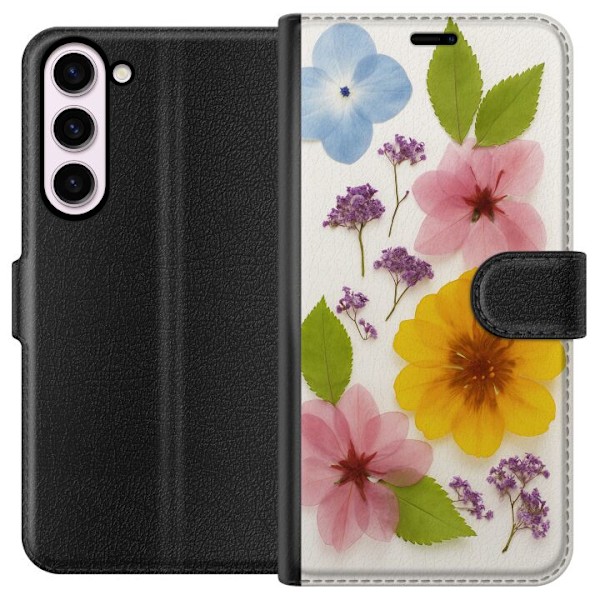 Samsung Galaxy S23+ Tegnebogsetui Pressede blomster
