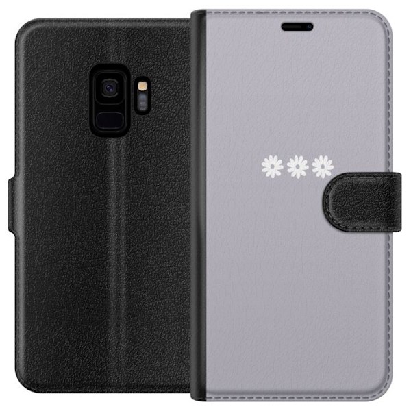 Samsung Galaxy S9 Lompakkokotelo Lila Blomminimalismi - tyylikäs kukkakuva lila taustalla