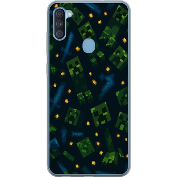 Samsung Galaxy A11 Läpinäkyvä kuori Minecraft Dungeons Mob