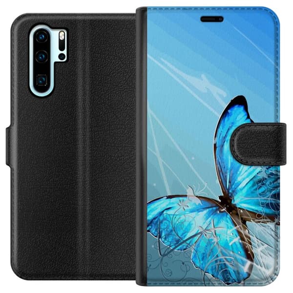 Kompatibel Tegnebogsetui til Huawei P30 Pro Sommerfugl