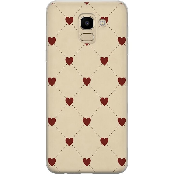 Samsung Galaxy J6 Genomskinligt Skal Heart Grid