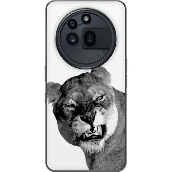 Nothing Phone (3a) Pro Genomskinligt Skal Lejon Konst Artistiskt Djurmotiv Afrikanskt Stil Djungel Känsla Grafiskt Motiv Hemdekor Djurtema