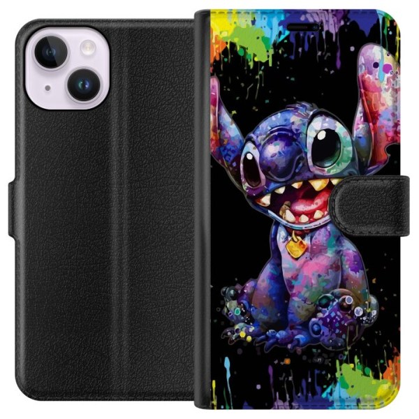 Apple iPhone 15 Tegnebogsetui Lilo og Stitch