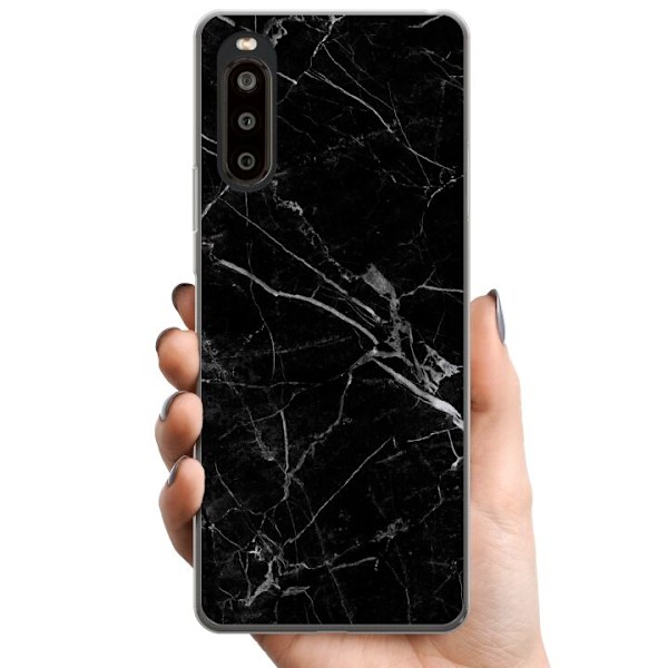 Sony Xperia 10 II TPU Mobilcover Sort Marmor
