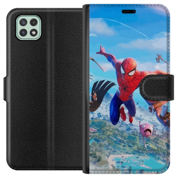 Samsung Galaxy A22 5G Tegnebogsetui Fortnite Spiderman