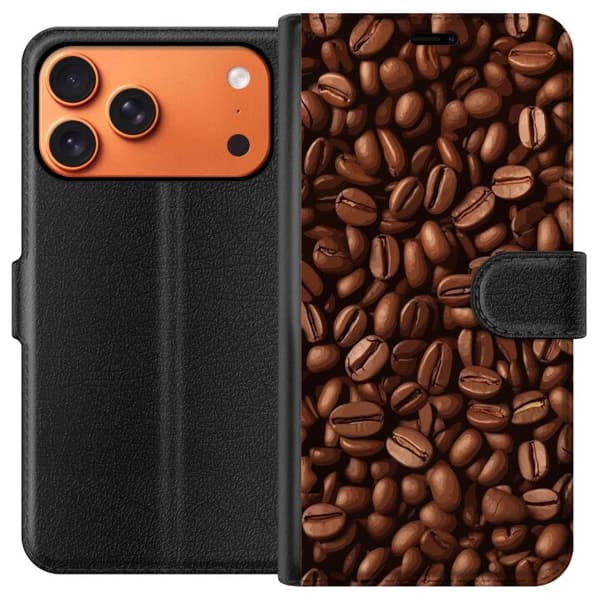 Kompatibelt Lommeboketui til Apple iPhone 17 Pro Max Kaffebönor närbild brun