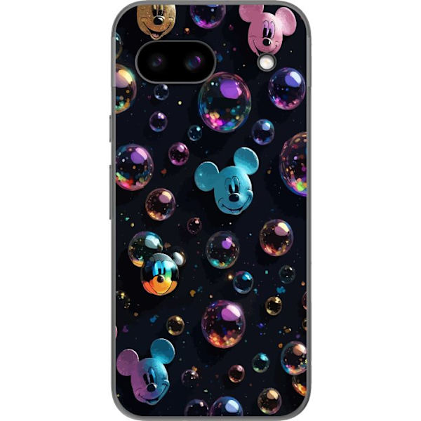 Google Pixel 8a Genomskinligt Skal Musse Pigg Disney Bubblor Design Roligt Motiv Populär Disneyfigur Tecknad Serie Barnklassiker