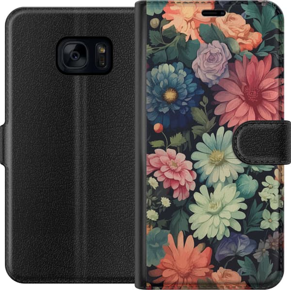 Kompatibelt Lommeboketui til Samsung Galaxy S7 Blomster