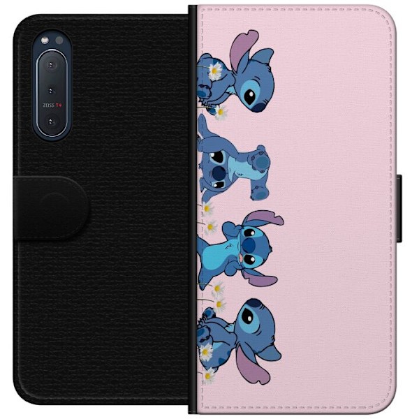 Sony Xperia 5 II Tegnebogsetui  Stitch Grin & Leg – Perfekt