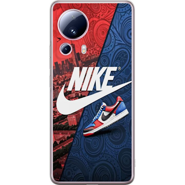Xiaomi 13 Lite Läpinäkyvä kuori  Nike Logo Punainen Sininen Lenkkarit Tyyli Urheilu Muoti Suosittu Swoosh Kuviointi Harjoitusvaatteet Graafinen Iko