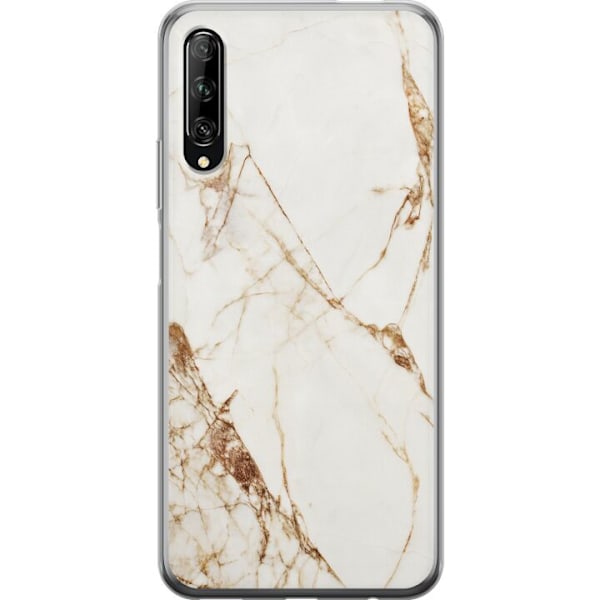 Huawei P smart Pro 2019 Genomskinligt Skal Vit marmor