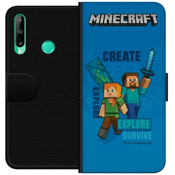 Huawei P40 lite E Tegnebogsetui Minecraft Huler