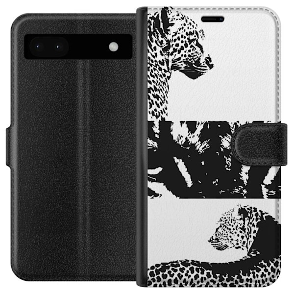 Google Pixel 6a Lompakkokotelo Leopard Faces