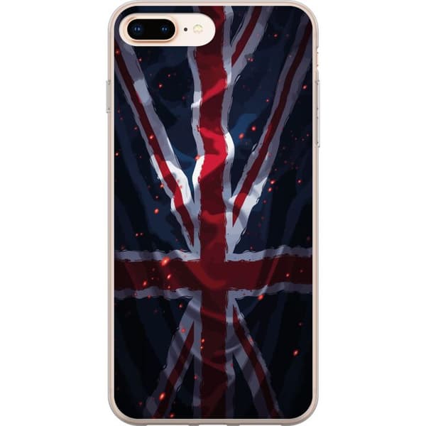 Kompatibelt Mobildeksel til Apple iPhone 8 Plus Kunstnerisk britisk flagg med mørk grungeeffekt flerfarget