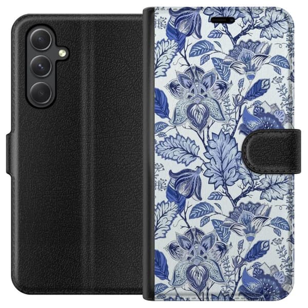 Kompatibelt Plånboksfodral till Samsung Galaxy A05s Blommor Blå...
