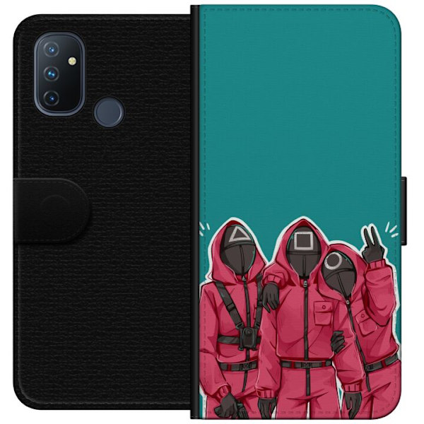 OnePlus Nord N100 Lommeboketui Squid Game Karakterer Grafisk Design Seriefigurer Populær TV Motiv Asiatisk Stil Spennende Trend