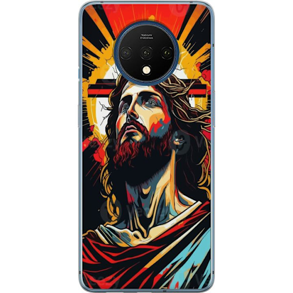 OnePlus 7T Läpinäkyvä kuori Jeesus ja Kortti - uskonnollinen motiivi syvällä symboliikalla