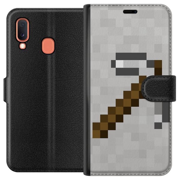 Kompatibelt Plånboksfodral till Samsung Galaxy A20e Minecraft Tools