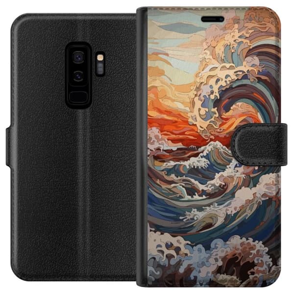 Kompatibel Tegnebogsetui til Samsung Galaxy S9+ Bølger