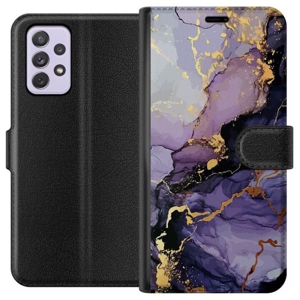 Kompatibelt Lommeboketui til Samsung Galaxy A52s 5G Lilla Marmor