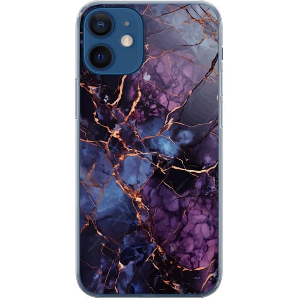 Kompatibelt Mobilskal till Apple iPhone 12 mini Marmor Blå Lila