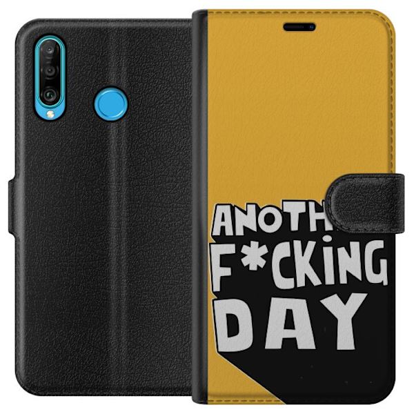 Huawei P30 lite Tegnebogsetui Another Day Tekstmotiv Humor Streetwear Grafisk Rå Stil Populært Livsstil By Mode Design