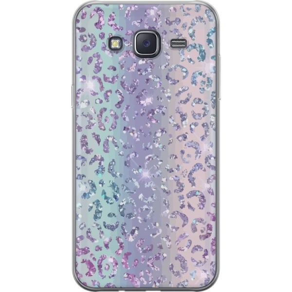 Samsung Galaxy J5 Läpinäkyvä kuori Glitter Leopard
