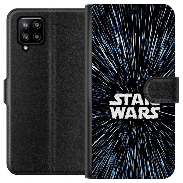 Kompatibel Tegnebogsetui til Samsung Galaxy A42 5G Star Wars-logo med hyperspace-stjerner i ikonisk sci-fi-design sort