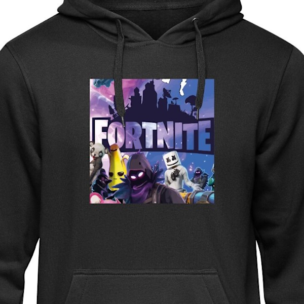 Barn-Hoodie | Mjuk Huvtröja för Barn Fortnite svart 5-6 År