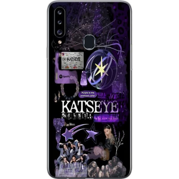 Kompatibelt Mobildeksel til Samsung Galaxy A20s KATSEYE lila stjärncollage lila