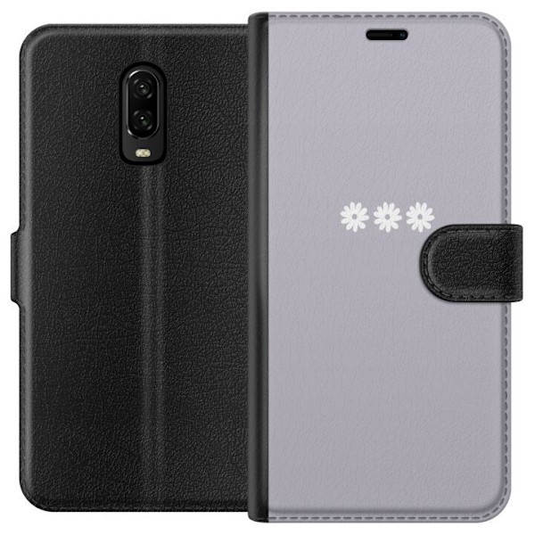 OnePlus 6T Lommeboketui Lilla Blomminimalisme - stilig blomste