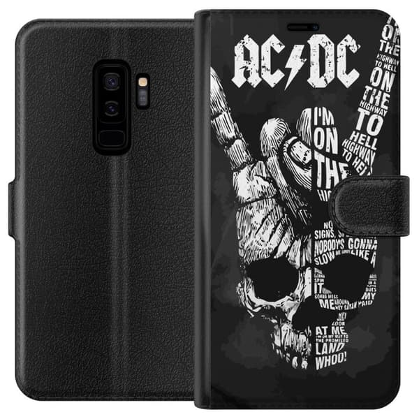 Kompatibelt Plånboksfodral till Samsung Galaxy S9+ AC DC Rock Band Musik Gitarr