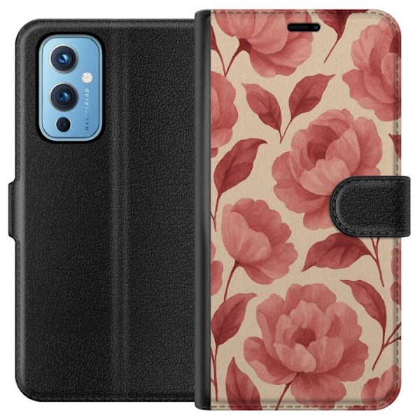 OnePlus 9 Lommeboketui Rose Blomst