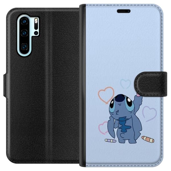 Kompatibelt Lommeboketui til Huawei P30 Pro Stitch Hjerter