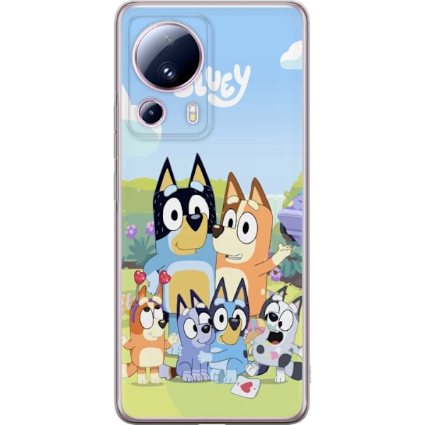Xiaomi 13 Lite Läpinäkyvä kuori Bluey puhelinkotelo koko perheen kanssa värikkäässä suunnittelussa