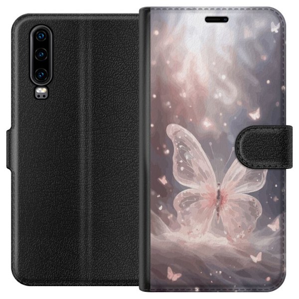 Huawei P30 Lompakkokotelo Perhonen