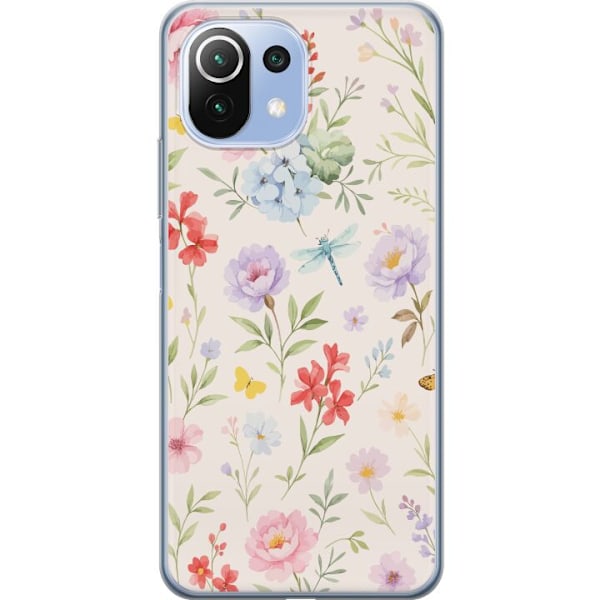 Xiaomi Mi 11 Lite Genomskinligt Skal Blommor