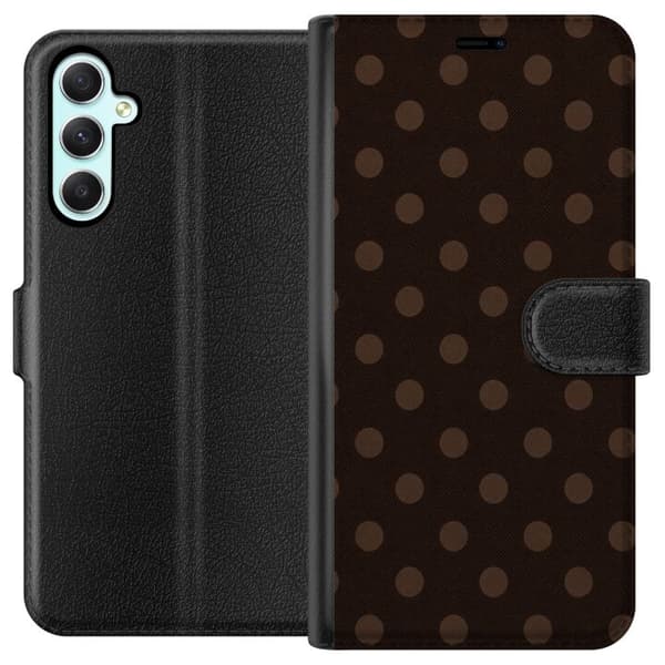 Kompatibelt Plånboksfodral till Samsung Galaxy A34 Mocha Dots brun