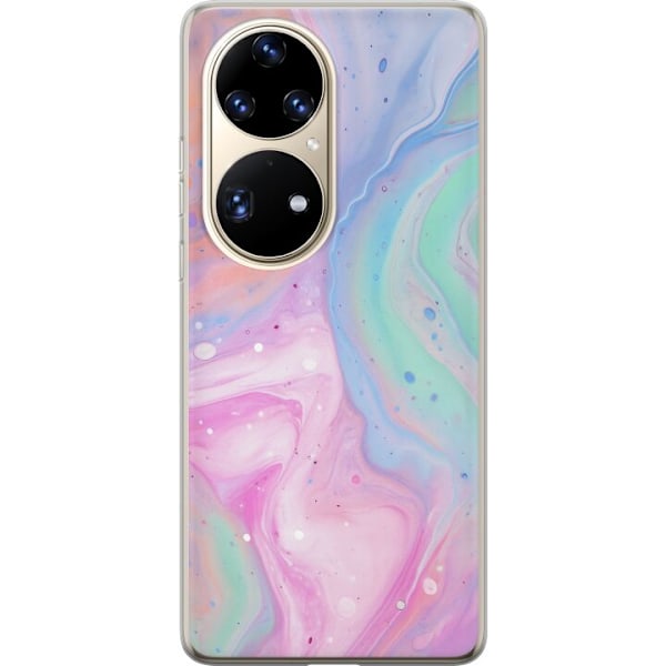 Huawei P50 Pro Genomskinligt Skal Pastellmarmor