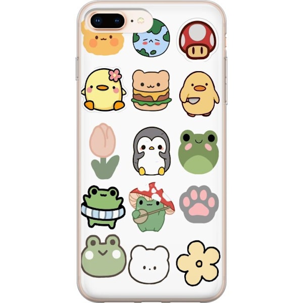 Apple iPhone 8 Plus Genomskinligt Skal Kawaii Friends – söta figurer i japansk stil