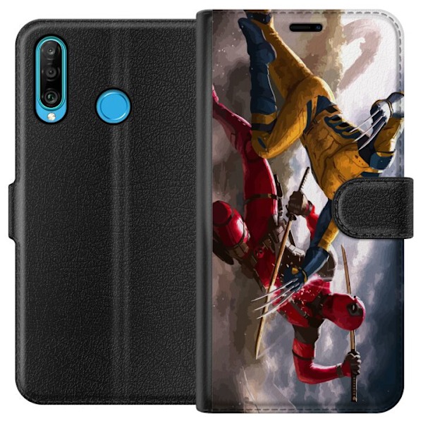 Huawei P30 lite Lommeboketui Wolverine Deadpool