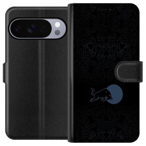 Kompatibel Tegnebogsetui til Google Pixel 11 Pro Mørk minimalistisk tyr foran fuldmåne sort