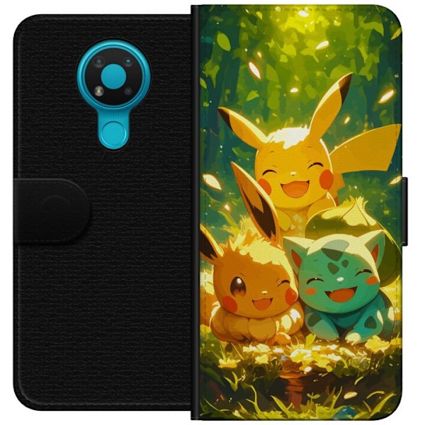 Nokia 3.4 Lompakkokotelo Pixelmonster pelityyli - värikäs mu