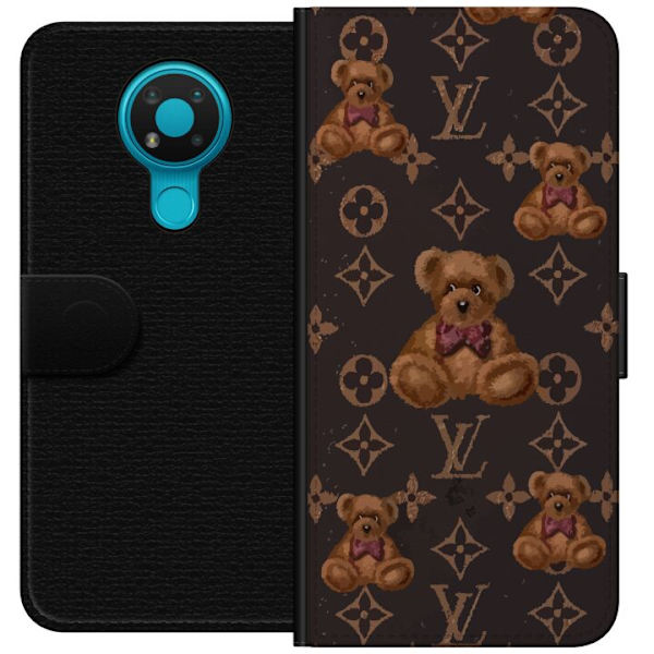 Nokia 3.4 Lompakkokotelo Louis Vuitton Teddykarhu Kuvio Ylellinen Muotisuunnittelu Suosittu Motiivi Muoti-Trendi Ylelliset Asusteet