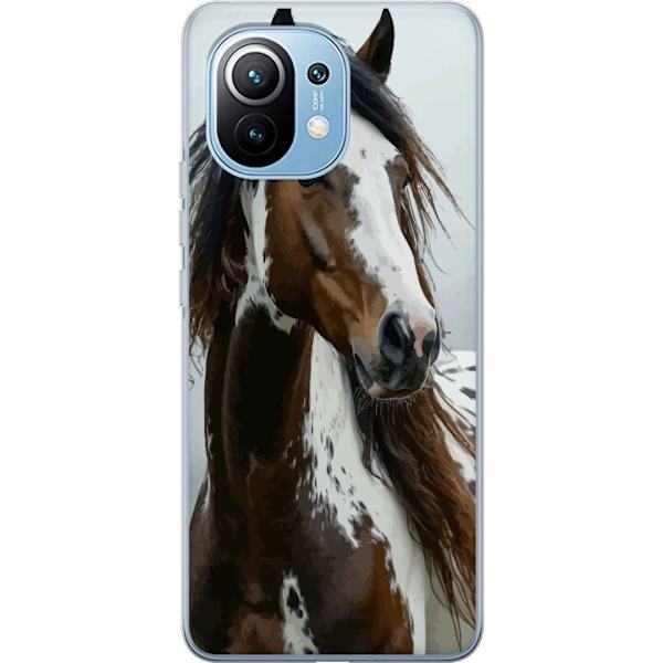 Xiaomi Mi 11 Gennemsigtig cover Hest Dyrsmotiv Grafisk Design Natur Kraftfuldt Motiv Populært Vægkunst Dyretema Ridning