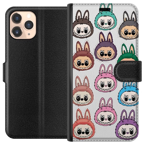 Apple iPhone 11 Pro Lompakkokotelo Labubu Macaron Monster - S