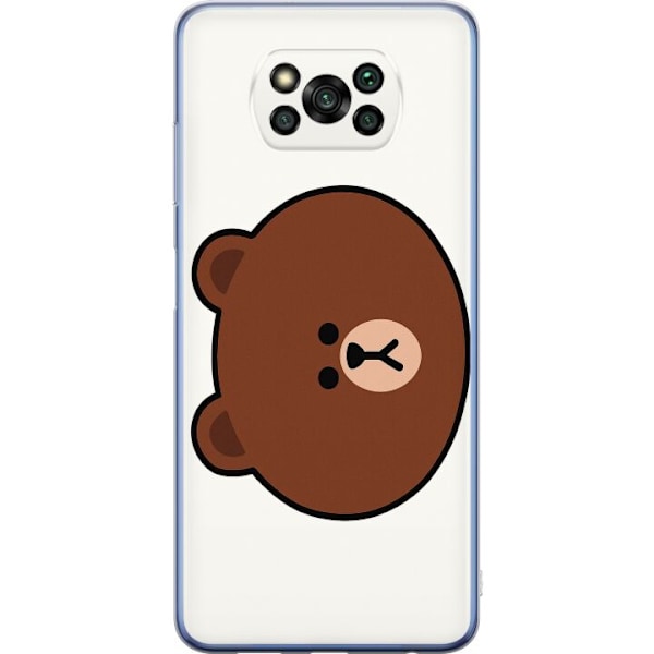 Xiaomi Poco X3 Pro Gjennomsiktig deksel line friends brown
