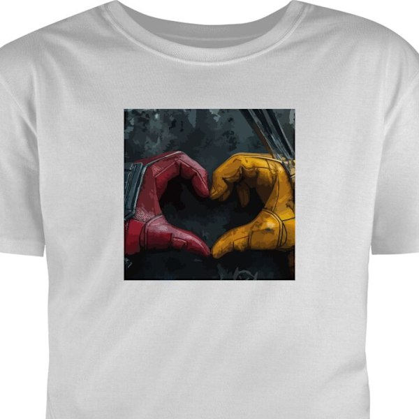 Barn-T-shirt | Bekväm T-shirt för Barn Wolverine Deadpool grå 2-3 År