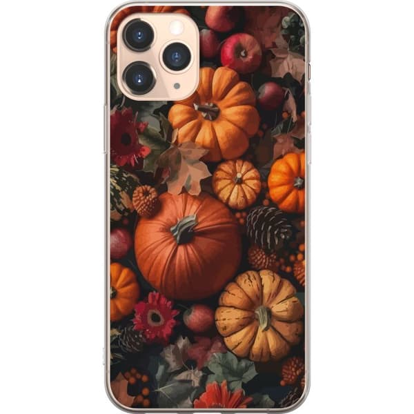 Kompatibel Mobilcover til Apple iPhone 11 Pro Græskarhøst efterår plakat efterår halloween græskar æbler blomster efterårssæson rustik dekor design