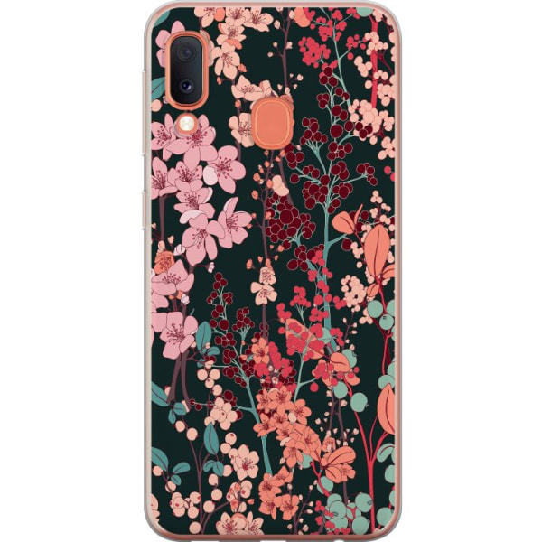 Samsung Galaxy A20e Gennemsigtig cover Blomster